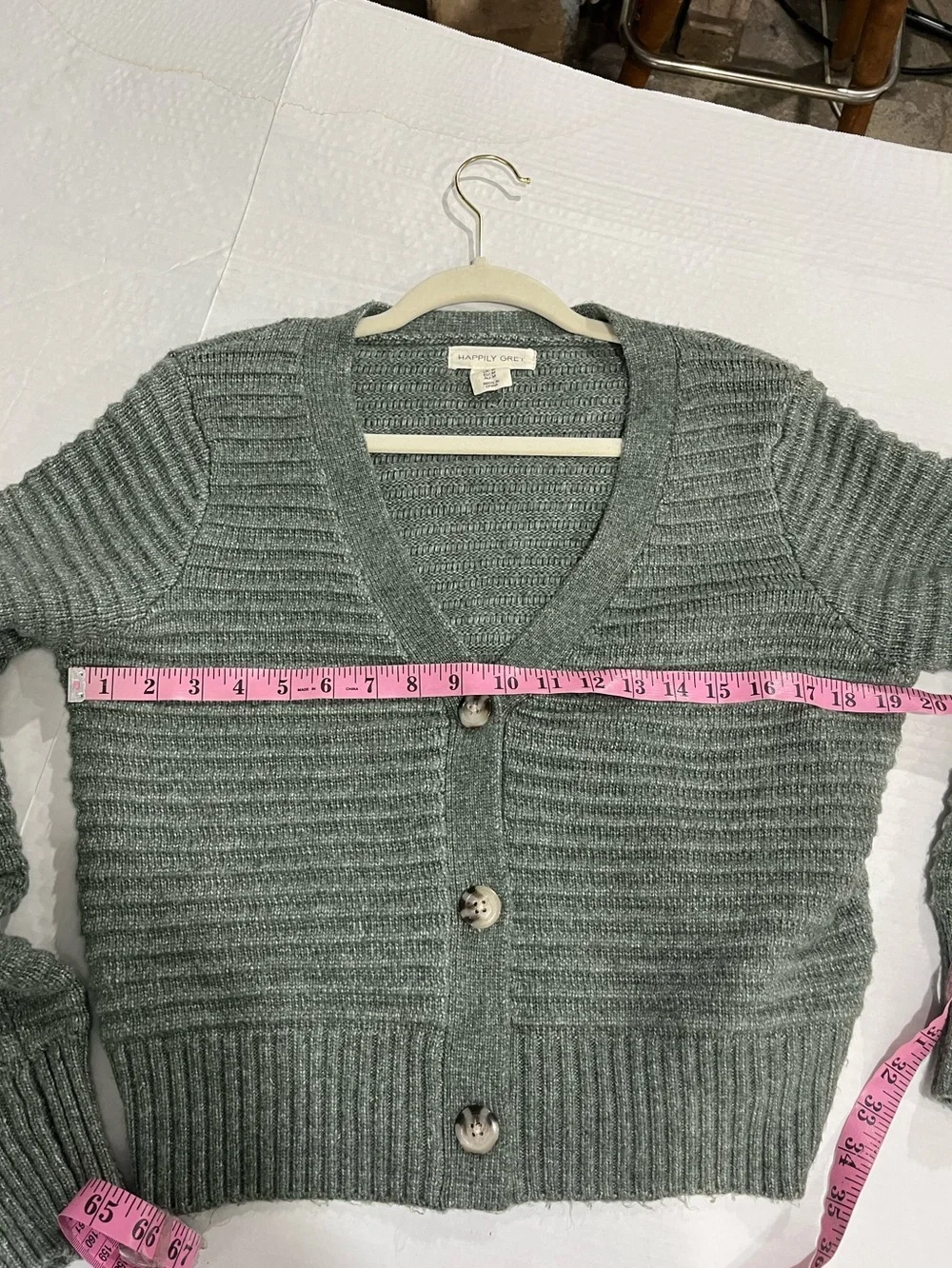 HAPPILY GREY CROPPED CARDIGAN
